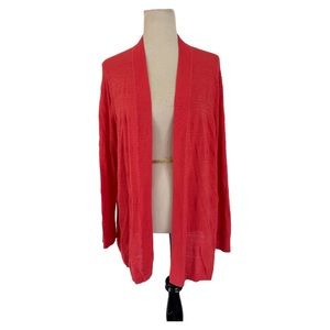 Talbots women’s coral open front cardigan  cotton blend size 2x